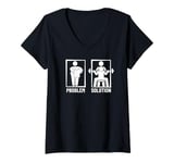 Womens Overweight Problem Solution Gym Funny Personal Trainer V-Neck T-Shirt