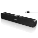 Trust Arys Enceinte PC, 12 Watt, Barre de Son PC, Alimentation USB, Jack  3,5 mm, Haut Parleur pour Ordinateur Portable, Tablette, Smartphone et TV 