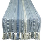 DII Table Runner Collection, Cotton, Stonewash Blue, 15x72 (15x77, Fringe Included)