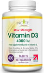 Vitamin D3 4000 IU - 400 High Strength D Tablets (1+ Year Supply) -...