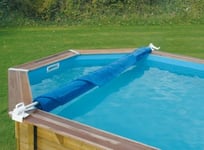 Enrouleur de bâche amovible pour piscine hors-sol bois