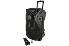 QTX BUSKER 15 Rechargeable Battery Powered Portable PA with 2 Wireless Microphones and Bluetooth Connectivity 15 Inch