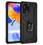 Coque Touché Armure Avec Bague Pivotant Noire pour Oppo A78 5G