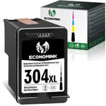 Economink 304XL Ink Cartridge remanufactured for HP 304 XL Black for Envy 5032 5030 5055 5020 5010 DeskJet 2630 2600 2632 3760 2620 2622 3762 3720 3750 2633 Printers (1-Pack)