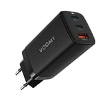 VOOMY Chargeur USB C 65W, Bloc Chargeur USB C avec GaN Tech, Chargeur Rapide 3 Ports, Prise Secteur USB C Compatible avec iPhone 14 Pro Max 13 Pro 12 Pro Galaxy S22 S21 MacBook Pro Air iPad Steam Deck