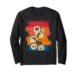 Sushi Vintage Retro Sushi Rolls Japanese Food Lover Foodie Long Sleeve T-Shirt