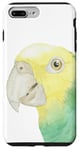 Coque pour iPhone 7 Plus/8 Plus portrait aquarelle perroquet amazon tête jaune