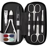 marQus kit manucure pedicure 7 pc. de Solingen -kit manucure professionnel en cuir, pince ongle, coupe ongle, lime a ongles Solingen, pince a épiler, 2 ciseaux, pousse-cuticule - kit pedicure