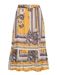 Second Female Valley Mw Midi Skirt Knälång Kjol Gul [Color: INCA GOLD ][Sex: Women ][Sizes: XS,S,M,L,XL ]