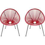 Lot de 2 fauteuils de jardin "Ania" - Rouge vin