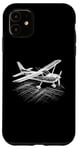 Coque pour iPhone 11 Avion à hélice 3D Wireframe - Amoureux d'avion vintage