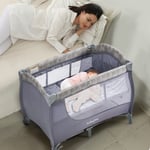 3 in 1 Portable Baby Bassinet Playpen Changing Table Playards W/ 3 Toys