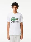 Lacoste Large Croc Logo Print T-Shirt - White, White, Size M, Men