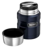 Thermos Food Flask Collapsible Spoon Midnight Blue 470ml Leakproof School Office