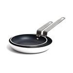 Bundle of MasterClass Professional Heavy Duty Non Stick Frying Pan, Aluminium, 24 cm, Black and Silver + Frying Pan, Aluminium, 20 cm, Black/Silver