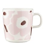 Marimekko - Unikko mugg 40 cl vit/rosa/kastanj