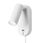 EGO LED Vägglampa med USB och Touch dimmer, 4,5W, Nielsen Light - vit