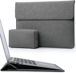 15-16 Pouces Housses Ordinateur Portable Sacoche Avec Fonction Stand Pour Macbook Pro 16 M4/M3/M2/M1 Pro/Max 2025-2019, Xps 15, Macbook Pro 15 2015-2012, Samsung Galaxy Book Flex 15, Gris Foncé