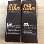 PIZ BUIN Face Cream Allergy Sun Sensitive Skin SPF 50+ 50ml X2