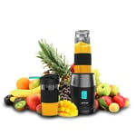 Cecotec Blender Smoothie Single Jug Power Titanium 900 ProGo. Mixeur 900W, Comprend 2 Tasses Portables de 570 ml, 4 Lames avec Revêtement en Titane Noir