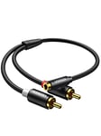 UGREEN Câble RCA Jack 3.5mm Femelle vers 2 RCA Mâles Version Améliorée Adaptateur Jack RCA Stéréo Compatible avec Téléphone TV PC Tablette Ampli Chaîne HiFi Barre de Son Home Cinéma Enceinte 25 CM