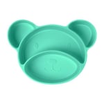 Vicloon Assiette à Ventouse pour Bébé,Vaisselle Silicone pour Bébé sans BPA Suction Plate pour Lave Vaisselle et au Micro Nndes, Ventouse avec Antidérapante (Vert)