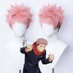 Anime Jujutsu Kaisen Cosplay Yuji Itadori Peruk Rosa blandad Svart Kort Peruk Värmebeständig Syntetiskt Hår  (YJD) Yuji Itadori Wig One Size