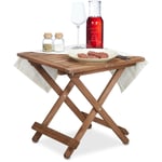 Table pliante en bois, pour salon, balcon et terrasse, robuste, console, hlp : 50 x 50 x 50 cm, marron - Relaxdays