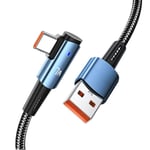 USB C-kabel 7A/100W（20V/5A）Typ C-laddare Snabbladdningskabel rät vinkel