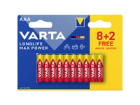 Aaa-Batteri Varta Longlife Max Power Aaa Blister 10 (8+2) Alkali-Mangan 1,5 V 10 St