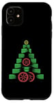 Coque pour iPhone 11 Arbre de Noël à pneus – Mécanicien de voiture amusant amateur de Noël