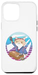 Coque pour iPhone 12 Pro Max Sushi chef bandeau chat tenue bleue comptoir en bois sushimi