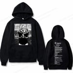 Tupac 2pac Hoodie Herr Dam Mode Luvtröjor Barn Hip Hop Luvtröjor Dam vettningar Pojke Kappor Rapper weats hakur Träningsoveraller Punk S 2DF504994-black (7)