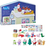 Peppa Pig Peppas Calendrier de l'Avent avec 24 jouets surprise et autocollants, jouet pour enfants