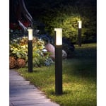 Lampadaire Exterieur LED,7W Noire Cube Lumineux Exterieur,Blanc Chaud 3000K IP65 Étanche,40CM Éclairage Exterieur led pour Chemins Patio Jardin