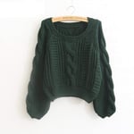 HKVML Women Pull Sweaters New Yellow Sweater Jumpers Candy Color Harajuku Chic Short Sweater Twisted Pull,LM8555 Army Green,One Size