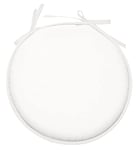 Stof - Galette de Chaise - Taille ø : 40 cm - 100% Polyester - Couleur Blanc - Modèle Nelson - Qualité Exceptionnelle - Confortable et Élégant - Facile d'entretien