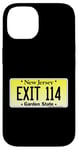 Coque pour iPhone 14 Sortie 114 de plaque d'immatriculation New Jersey NJ GSP Parkway