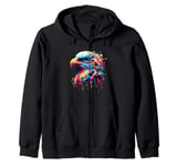 Dripping Paint Art Bald Eagle Bald Eagles Zip Hoodie