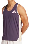 adidas Adizero Promo Mens Running Vest Purple Run Lightweight Training Tank Top