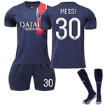 23-24 Ny säsong Hem Paris Saint-Germain F.C. MESSI Nr 30 Barn Jersey-paket Barn-24