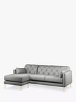 Swoon Mendel Large 3 Seater LHF Chaise End Sofa, Gold Leg