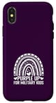 Coque pour iPhone X/XS Purple Up For Military Kids Sensibilisation Militaire Enfant Arc-en-ciel