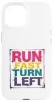 iPhone 15 Run Fast Turn Left - Funny Track Runner Motivational Fitness Case