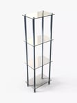 John Lewis 4 Tier Glass Shelf Slim Bathroom Shelving Unit