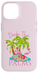 iPhone 14 Deck The Palms Trees Christmas Lights Flamingos Coastal Case