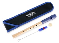 Flute a Bec Bois en Erable Soprano Doigte Allemande Blu avec Graisse Set