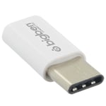 BigBen Connected Micro USB to USB C Adapter, White