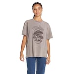 Volcom Women's Stone Tech Quck Drying Short Sleeve Tee T-Shirt, Slate Grey, L