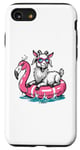 iPhone SE (2020) / 7 / 8 Funny Goat On Flamingo Floatie Summer Vibe Pool Party Case